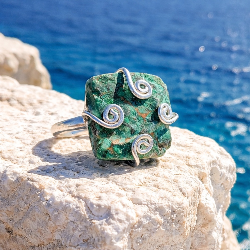Natural Azurite Ring